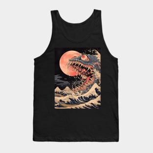 Vintage japanese sea monster 4 Tank Top